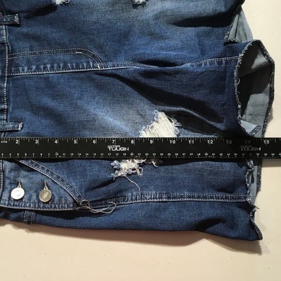 KanCan Denim Distressed Short Overalls Size M - Boho, Casual, Y2K - Picture 6 of 8